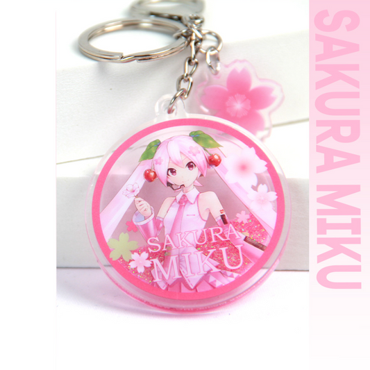 Vocaloid Hatsune Miku - Sakura Miku Glitter Keychain